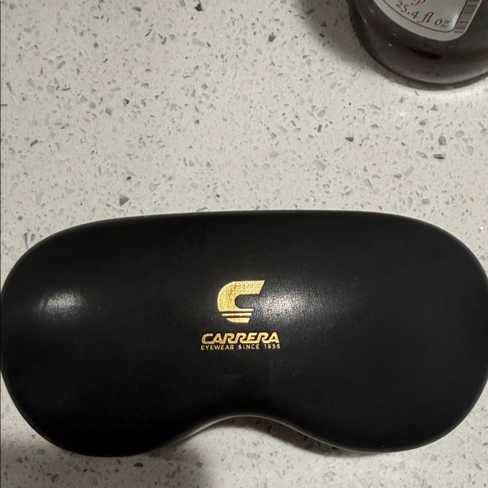 Carrera Black Sunglasses Case with Gold Logo